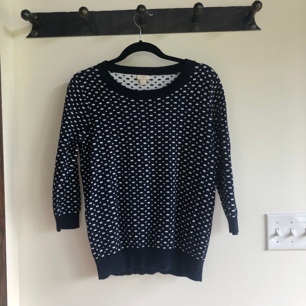 JCREW Crew Sweater, Blue and White